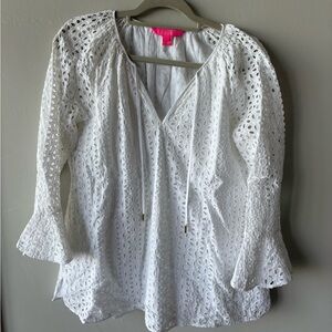 Lilly Pulitzer white eyelet top